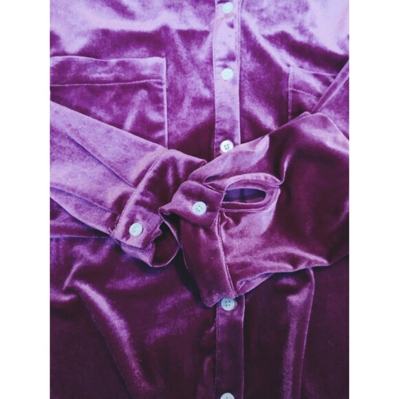 raspberry velvet button down shirt R. Vivimos top XL FREE SHIPPING! - Picture 11 of 11